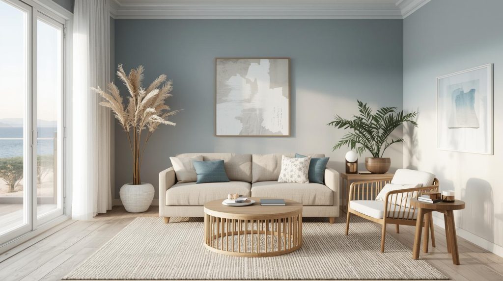 Ocean Blue & Sandy Beige interior Fabdec Interior