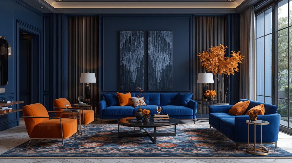 Sapphire & Bright Citrine Orange Fabdec I nterior